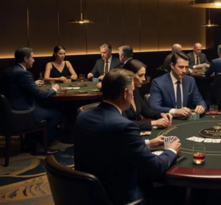 Elegancki wieczór pokerowy podczas eventu firmowego organizowanego przez Luxe Venue Club